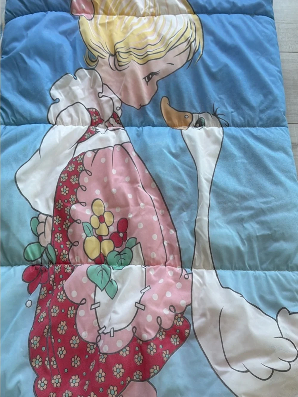 Vintage 1989 Precious Moments Sleeping Bag with Matching Storage Bag
